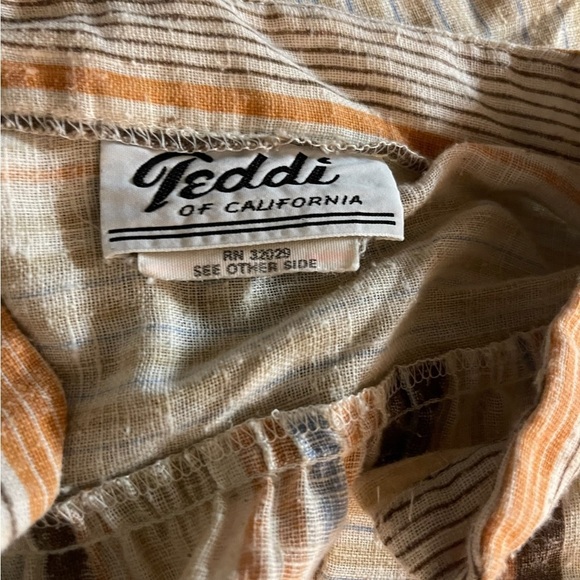 Vintage Teddi of California Linen Blend Striped Tunic Blouse – Size M (Fits 14) - Picture 2 of 8